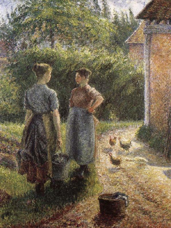 Camille Pissarro Woman in front of farmhouse China oil painting art